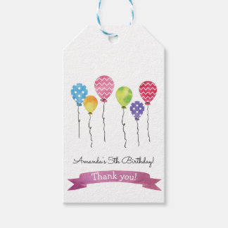Etiqueta Para Presente Balões de Aniversário de Aquarela