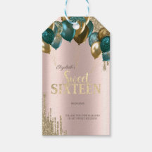 Balões de Glitter Dourado Drips Rose Gold Sweet 16