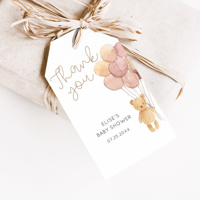 Etiqueta Para Presente Balões de Urso de Pano Aquoso (Criador carregado)