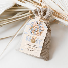 Etiqueta Para Presente Balões de Urso Mal Esperam Menino Chá Obrigado