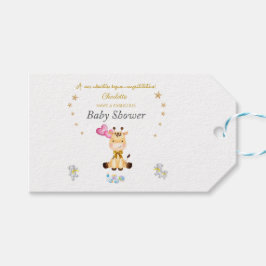 Etiqueta Para Presente Balões Girafa de Bebê Nome Personalizado Chá de Be