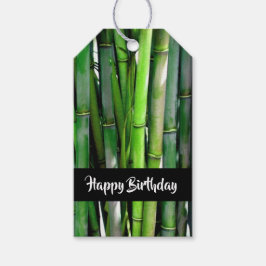 Etiqueta Para Presente Bambu Verde Fala Natureza Fotografia Aniversário