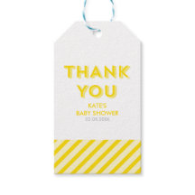 Bandas Amarelas Modernas Obrigado Chá de fraldas