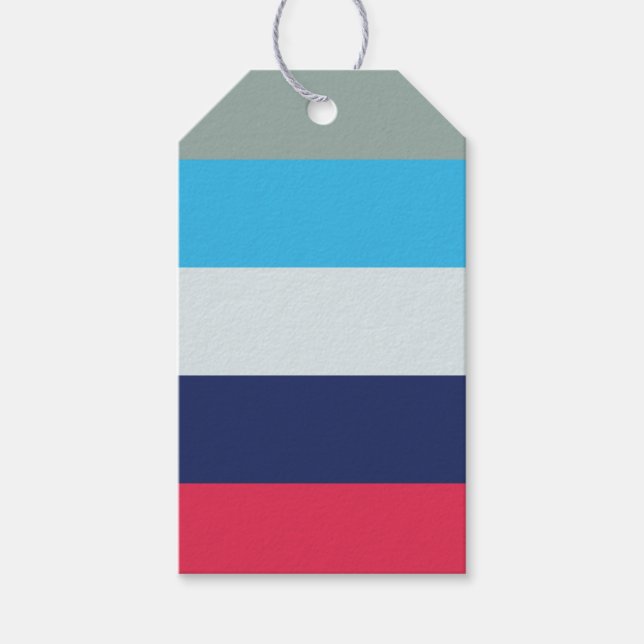 Etiqueta Para Presente Bandas De Azul E Borgonha (Frente)