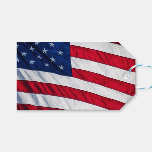 Etiqueta Para Presente Bandeira Americana (Frente (horizontal))