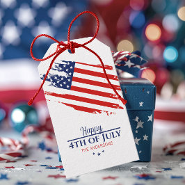 Etiqueta Para Presente Bandeira Americana Grunge Feliz 4 de Julho ID1104