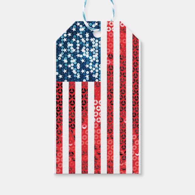 Etiqueta Para Presente bandeira americana vertical (Frente)