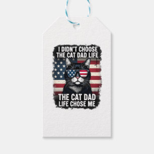 Etiqueta Para Presente Bandeira Americana Vintage Gato Pai Dia dos Pais G