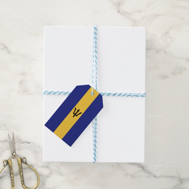 Etiqueta Para Presente bandeira Barbados (Com cordão)