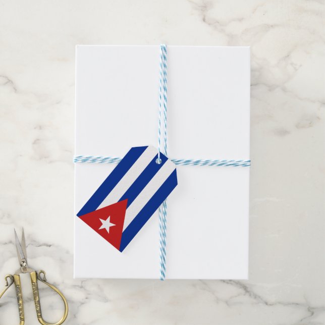Etiqueta Para Presente Bandeira Cubana (Com cordão)