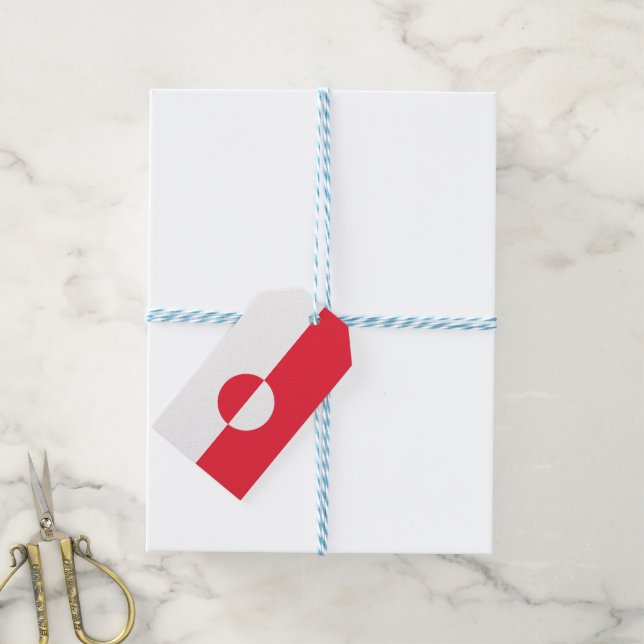 Etiqueta Para Presente Bandeira da Gronelândia (Com cordão)