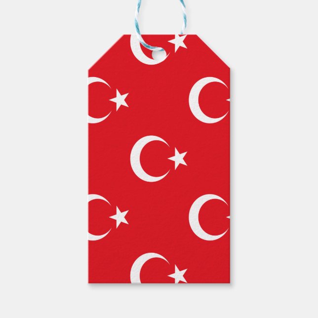 Etiqueta Para Presente Bandeira da Turquia (Frente)