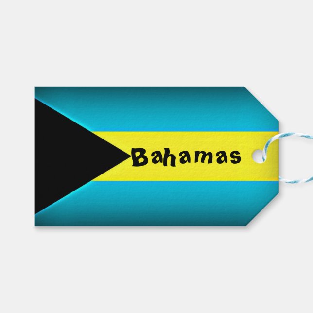 Etiqueta Para Presente Bandeira das Bahamas (Frente (horizontal))
