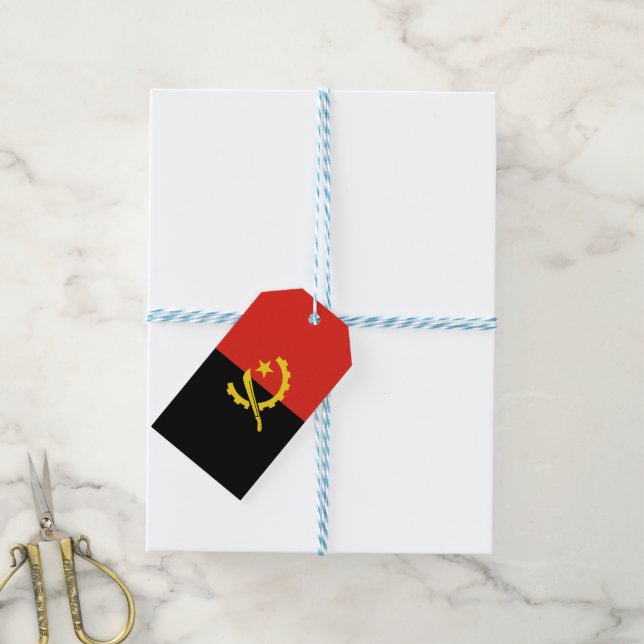 Etiqueta Para Presente Bandeira de Angola (Com cordão)