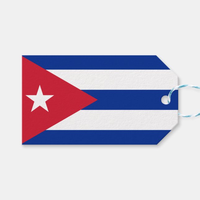 Etiqueta Para Presente Bandeira de Cuba (Frente (horizontal))
