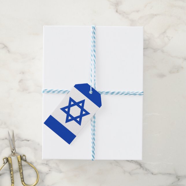 Etiqueta Para Presente bandeira de Israel (Com cordão)