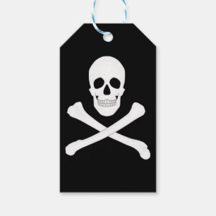 Etiqueta Para Presente Bandeira de Pirata (Jolly Roger)
