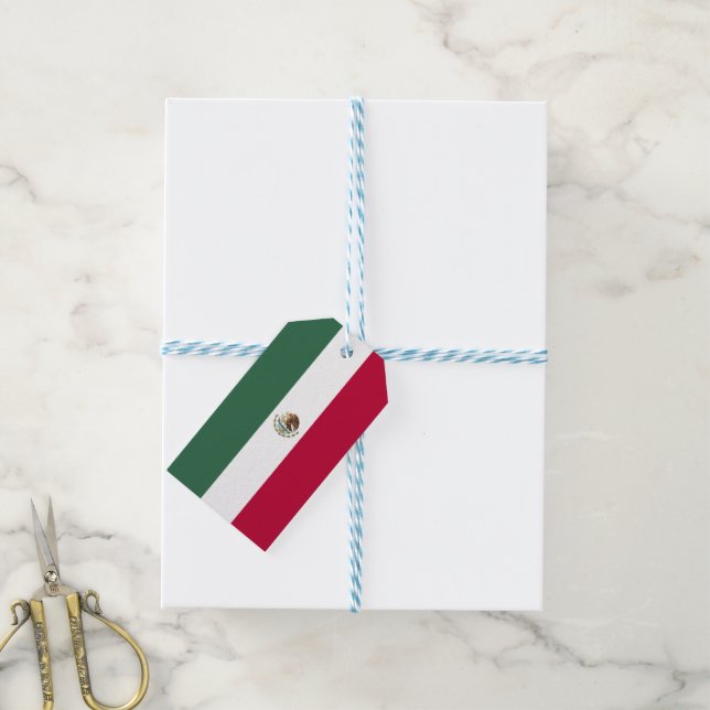 Etiqueta Para Presente Bandeira do México (Com cordão)
