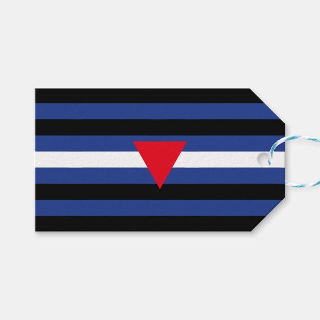 Etiqueta Para Presente Bandeira do Orgulho Queer de Couro (Frente (horizontal))