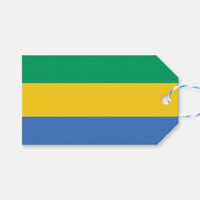 Etiqueta Para Presente Bandeira Gabonesa (Gabão) (Frente (horizontal))