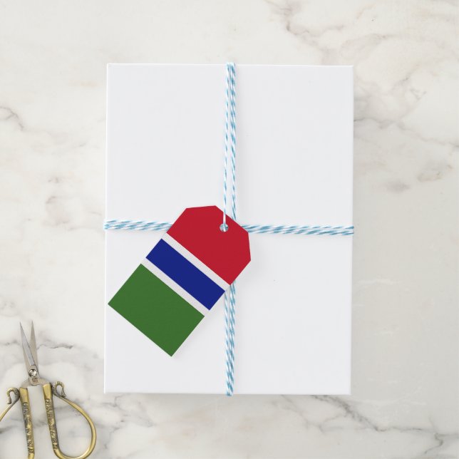 Etiqueta Para Presente Bandeira Gâmbia (Com cordão)