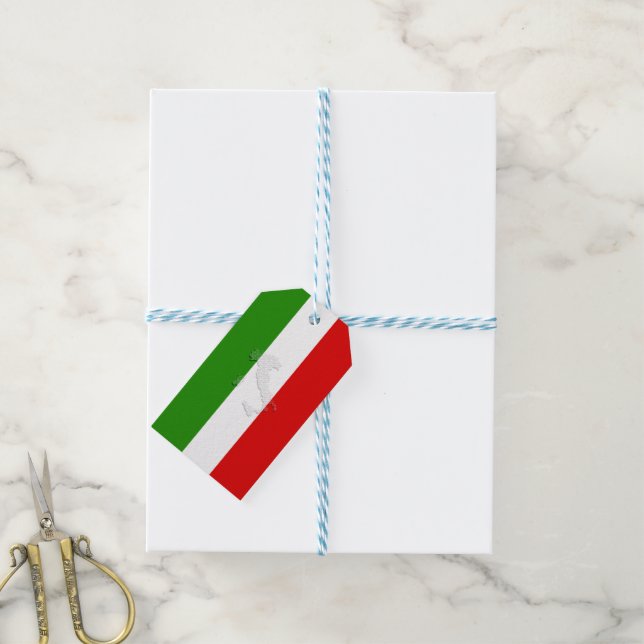 Etiqueta Para Presente Bandeira italiana (Com cordão)