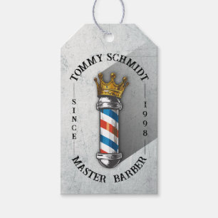 Etiqueta Para Presente Barber Hair Compra Rei Coroa Barbeiro Par Salão