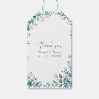 Etiqueta Para Presente Barco à vela costeiro vintage azul Casamento flora