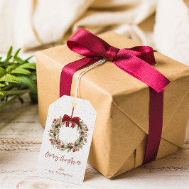 Etiqueta Para Presente Barragens de Berries Vermelhos, Cachorro, Feliz Na