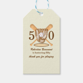 Etiqueta Para Presente Baseball Glove Bats Themed Men's 50th Birthday