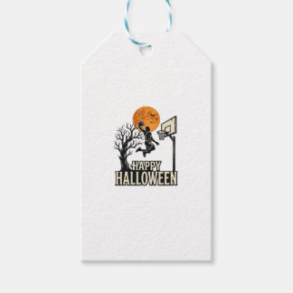 Etiqueta Para Presente Basquete de Halloween Feliz Halloween Esporte Vint