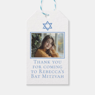 Etiqueta Para Presente Bat Mitzvah Foto Blue Star do Partido David