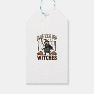 Etiqueta Para Presente Bater Bruxas Design de Basebol de Halloween Vintag
