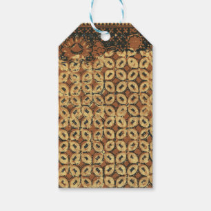 Etiqueta Para Presente Batik Earthy Coffee Bean Elegant Rustic Rugged