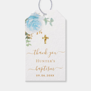 Etiqueta Para Presente Batismo eucalipto azul claro menino obrigado