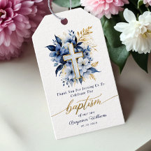Batismo Floral Dourado e Azul