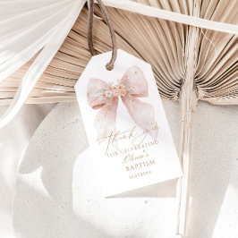 Etiqueta Para Presente Batismo Rosa Arco Obrigado