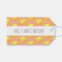 Etiqueta Para Presente Battenberg Cake Doce Pixel Art Padrão