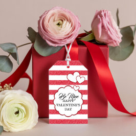 Etiqueta Para Presente Be Mine Happy Valentine's Day Heart Chalk Stripes