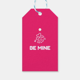 Etiqueta Para Presente Be Mine Hot Pink Hearts Valentine's Day Gift Tag 