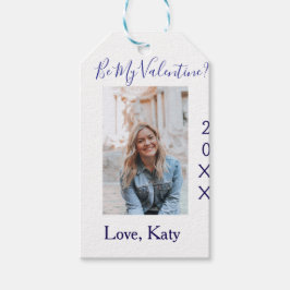 Etiqueta Para Presente Be my valentine love name purple year photo simple