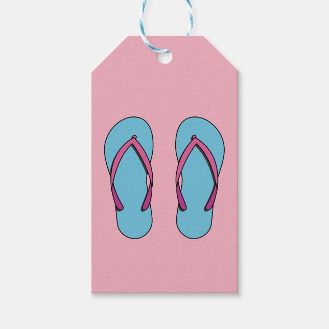 Etiqueta Para Presente Beach Flip Flops (Frente)