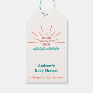 Etiqueta Para Presente Beach Sunshine Vem O Chá de fraldas Do Filho