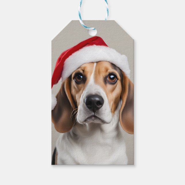 Etiqueta Para Presente Beagle Christmas (Frente)
