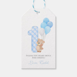 Etiqueta Para Presente Beary First Teddy Bear Boy Festa de aniversário