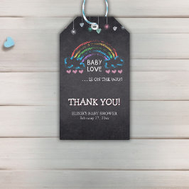 Etiqueta Para Presente Bebê Amor Corações Chalkboard & Chá de fraldas Rai