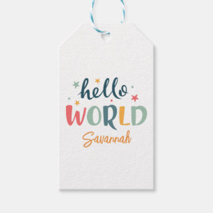 Etiqueta Para Presente Bebê de chuveiro de bebê de nome personalizado neu