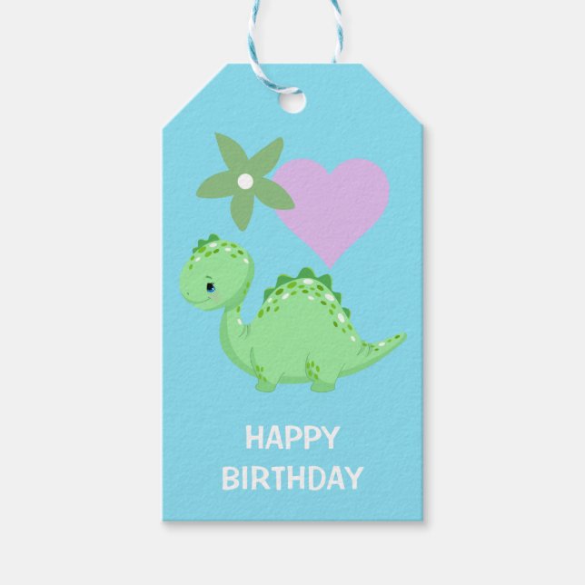 Etiqueta Para Presente Bebê Dinossauro Aniversário (Frente)