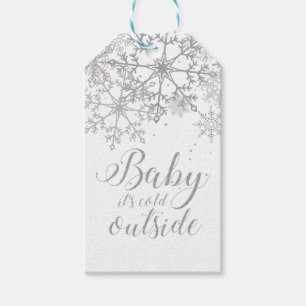 Etiqueta Para Presente Bebê, é frio fora do bebê Showe Silver