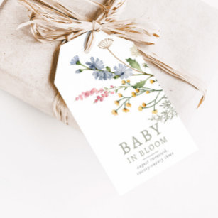 Etiqueta Para Presente Bebê em Bloom Primavera Wildflower Baby Favor